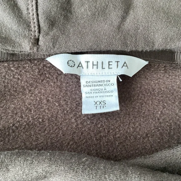 ❤️ Athleta Purana Wrap Sweatshirt Hoodie Dark Brown Size XXS NWT